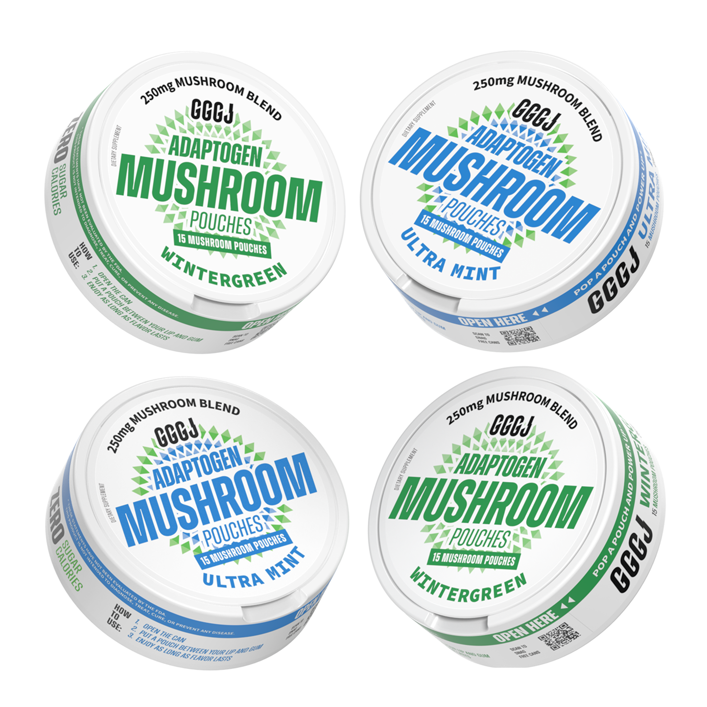 GGGJ Mushroom Pouches · Mint & Wintergreen (4 Pack)