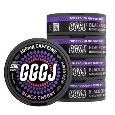 GGGJ Energy and Caffeine Pouches in 5-can packs, plant-based nootropic pouches with 
natural caffeine and Rhodiola, recommended by Joe Rogan and specialists as the best caffeine 
pouches for students, sports, video games, and long-term driving, to keep clarity, maintain focus 
and boost performance. GGGJ Pouches is now available with 10% discounts.