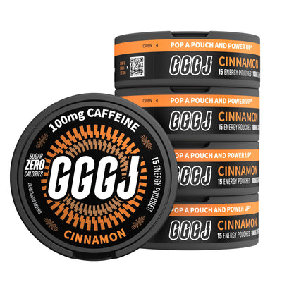 GGGJ Energy and Caffeine Pouches in 5-can packs, plant-based nootropic pouches with 
natural caffeine and Rhodiola, recommended by Joe Rogan and specialists as the best caffeine 
pouches for students, sports, video games, and long-term driving, to keep clarity, maintain focus 
and boost performance. GGGJ Pouches is now available with 10% discounts.