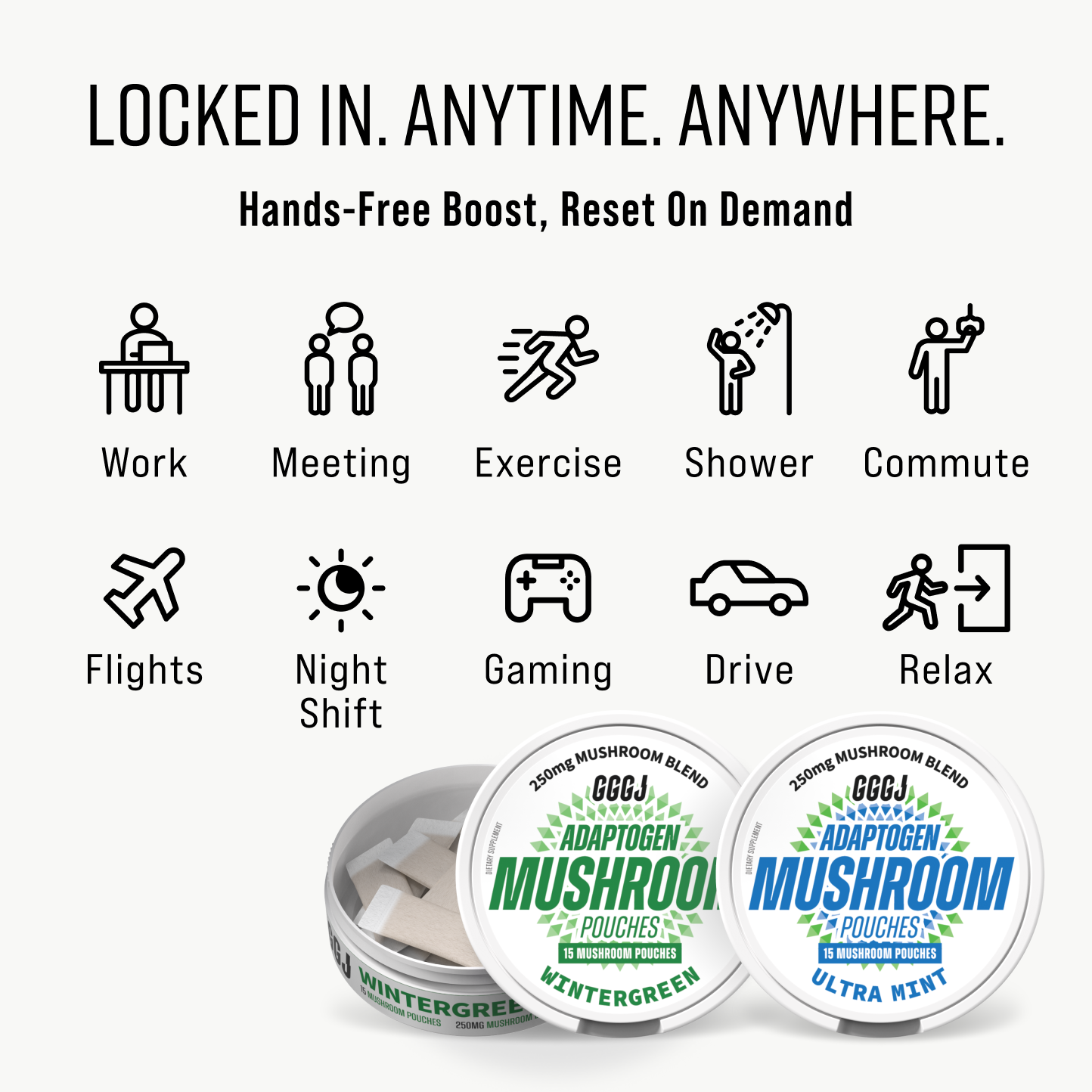 GGGJ Mushroom Pouches · Mint & Wintergreen (4 Pack)