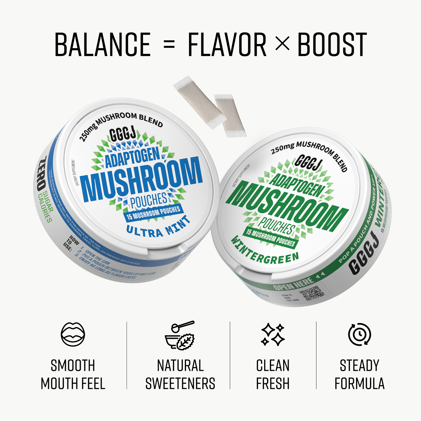 GGGJ Mushroom Pouches · Mint & Wintergreen (4 Pack)